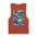 Brown tank top with a colorful graphic design on a white background