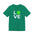 Green t-shirt with 'LOVE' graphic on a white background