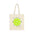 Beige tote bag with a green pickleball graphic and text on a white background