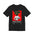 Black t-shirt with pickleball graphic design on a white background