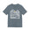 Gray t-shirt with a white graphic design on a white background