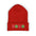 Red beanie with 'XOXO' and cookie designs on a white background