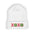 White beanie with 'XOXO' design on a white background
