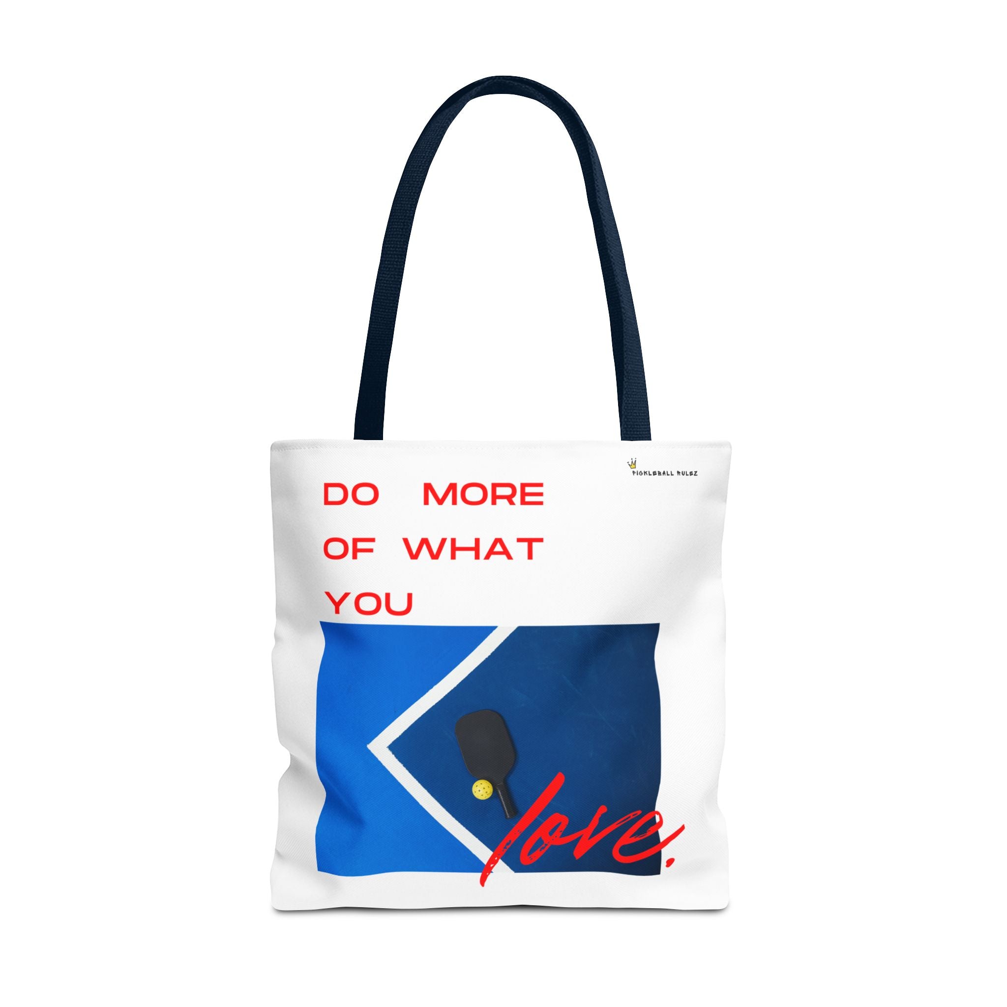 Tote bag with motivational quote and paddle design on a white background