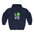 Navy blue hoodie with 'LOVE' and a pickleball graphic on a white background