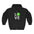 Black hoodie with 'LOVE' and a green pickleball ball graphic on a white background