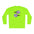Neon green long-sleeve shirt with pickleball paddle design on a white background