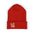 Red beanie with 'LOVE' and a tennis ball design on a white background