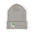 Gray beanie with 'LOVE' and a green heart design on a white background