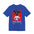 Blue t-shirt with pickleball graphic design on a white background