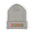 Gray beanie with 'XOXO' design on a white background