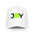 White cap with 'JOY' and a golf ball graphic on a white background