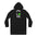 Black hoodie with 'LOVE' and a green heart design on the back against a white background