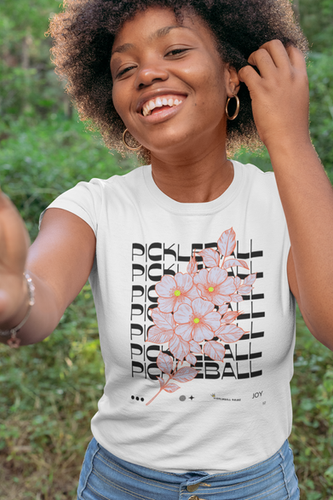 Pink Flower Joy Tote Bag – Natural Cotton Pickleball Carryall