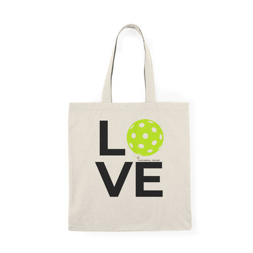 LOVE Natural Tote Bag – Eco-Friendly Pickleball Canvas Carryall